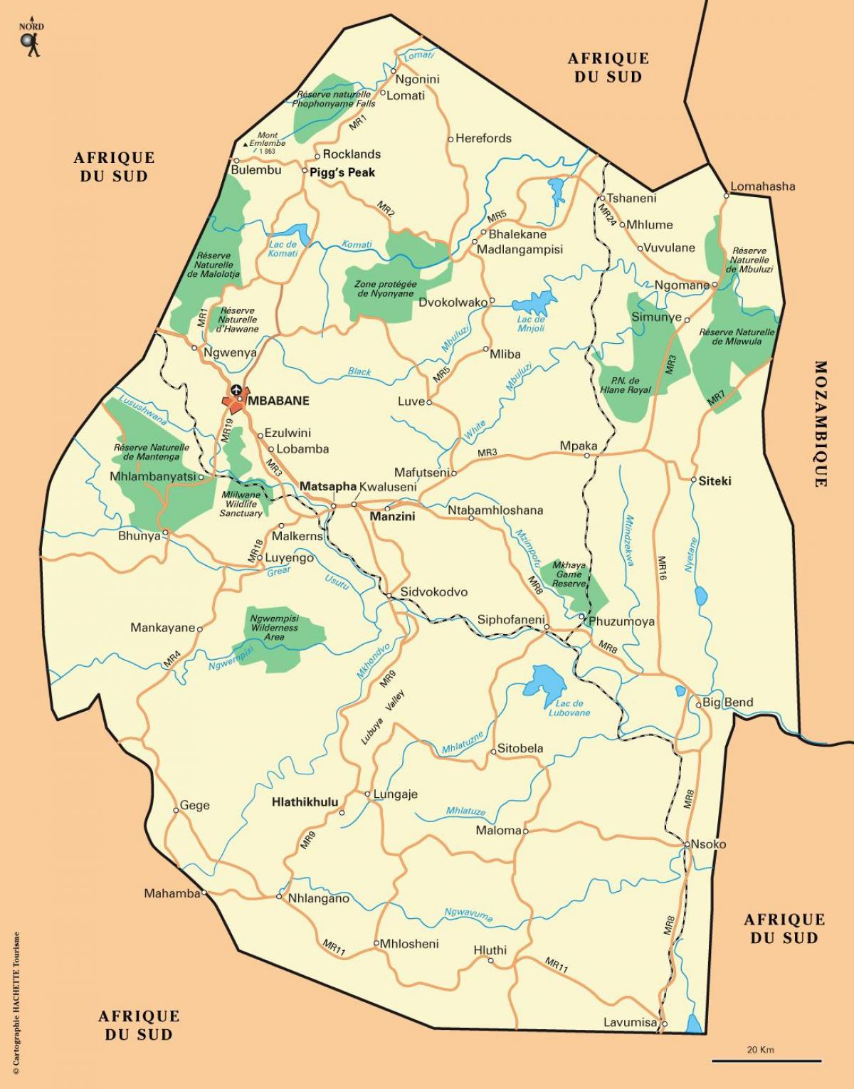ezulwini valley Swaziland mapa