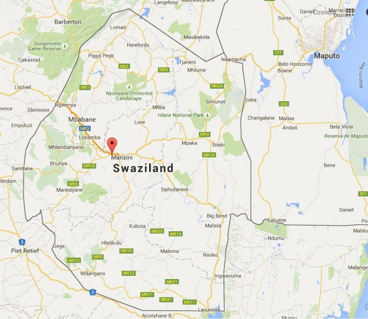 Mapa matsapha Swaziland