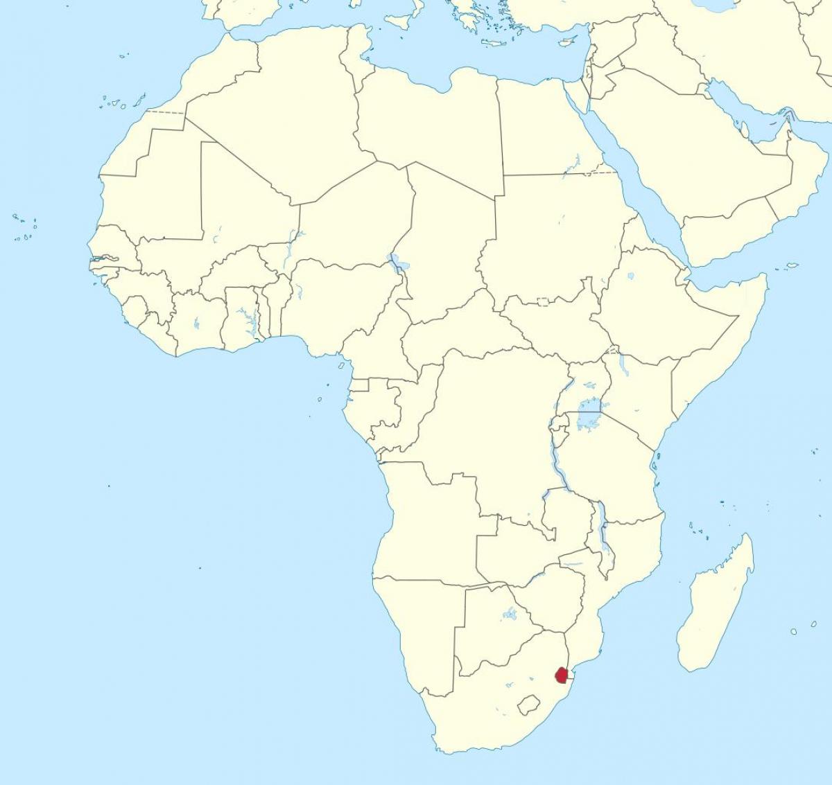 Mapa Swaziland afrikan